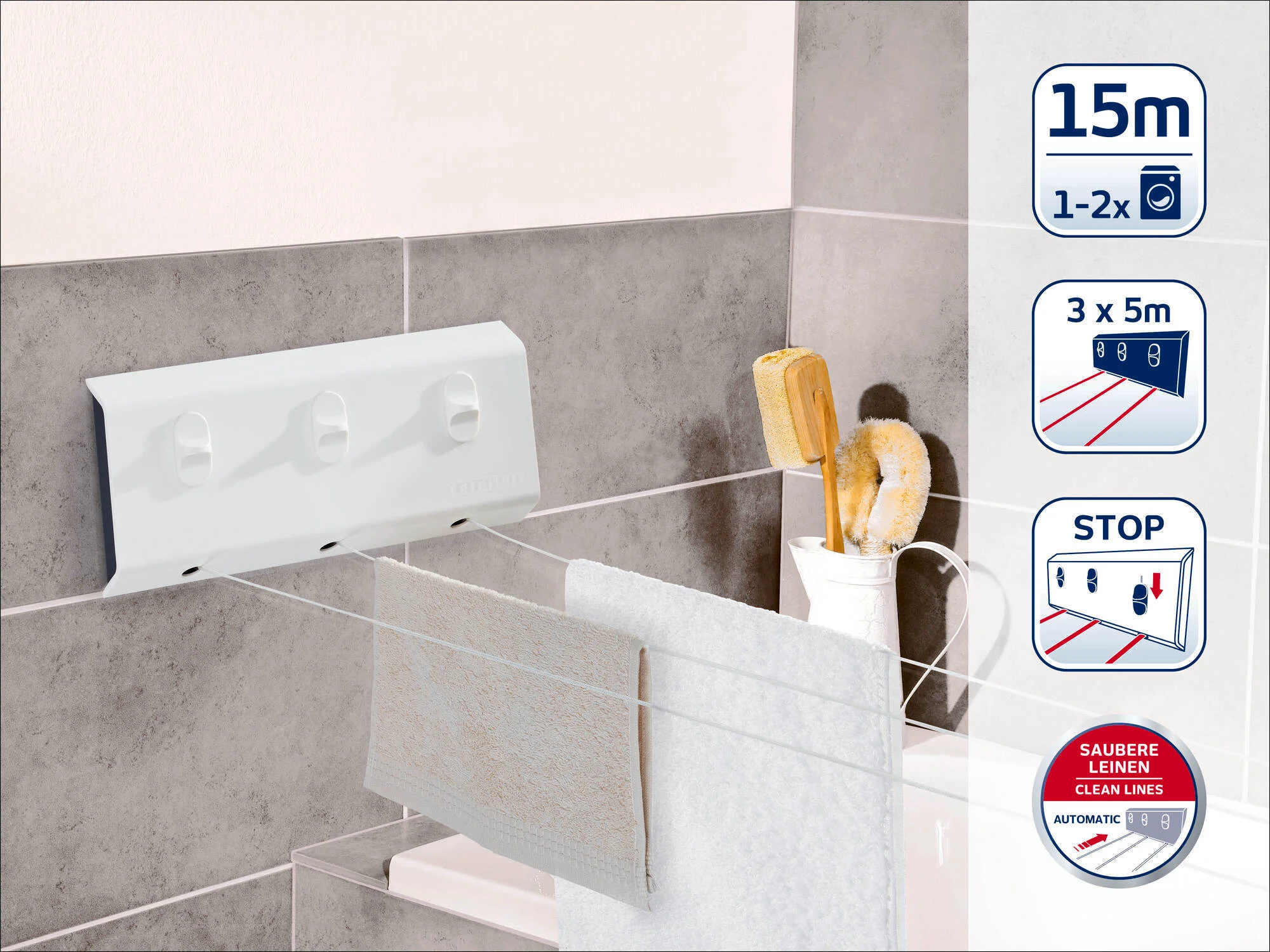 Zidna sušilica za veš ROLLFIX 150 Triple Longline