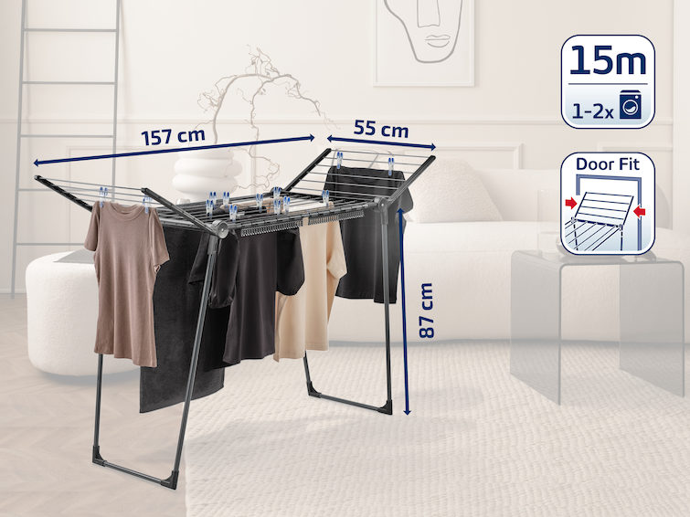 Podna sušilica za veš PEGASUS 150 Solid Slim Black - Slika 2